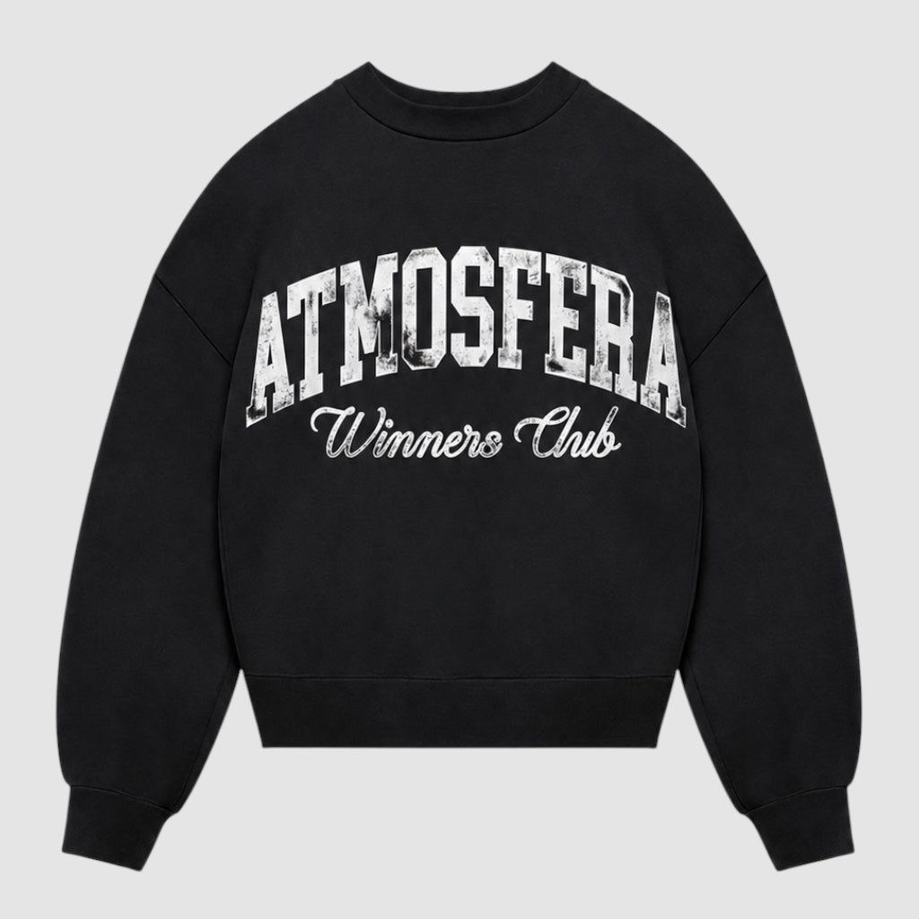 Poleron Boxy Fit Polo Atmosfera Winners Club Negro- PRE - ORDEN 15 Días hábiles