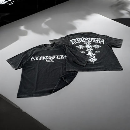 Polera Boxy Fit Atmosfera Crux Nior Grabillada