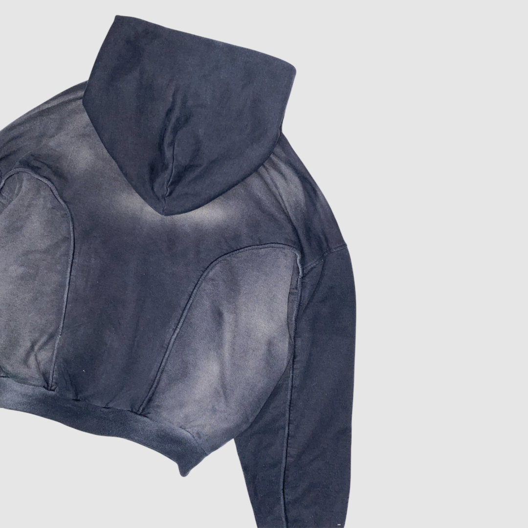 Poleron Boxy Fit Atmosfera Zip Esencial Negro
