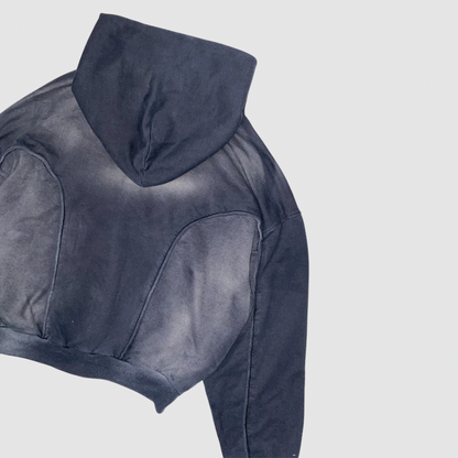 Poleron Boxy Fit Atmosfera Zip Esencial Negro