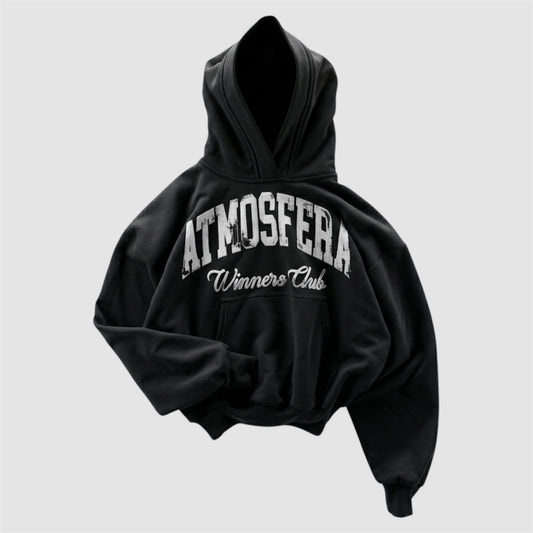 Poleron Boxy Fit Atmosfera Winniers Club Negro.                           PRE - ORDEN 15 días Hábiles