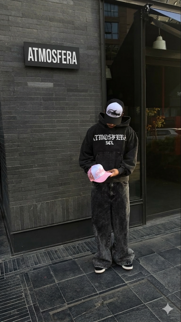 Gorra Atmosfera Brand Blanca con Negro