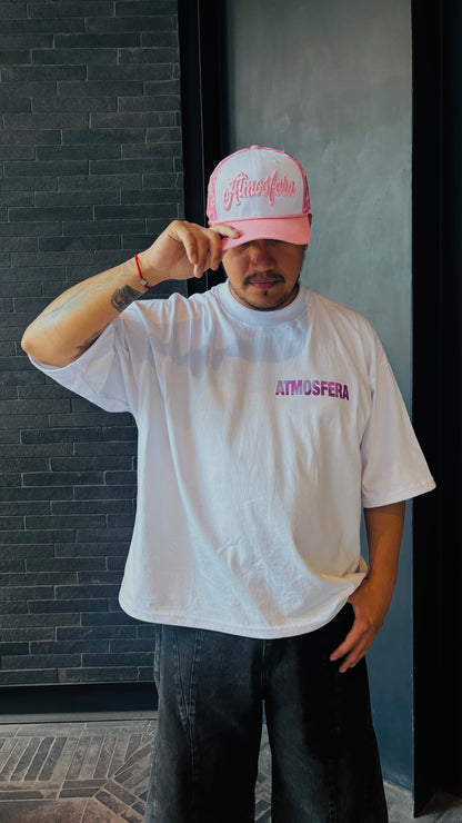 Polera Boxy Fit Atmosfera Winners club blanca camuflada rosa