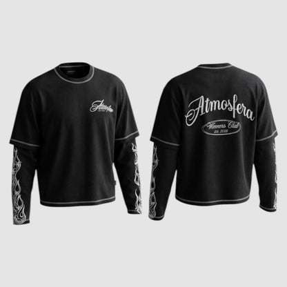 Polera Boxy Fit Atmosfera Flame negra