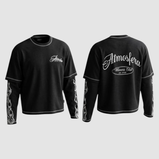 Polera Boxy Fit Atmosfera Flame negra