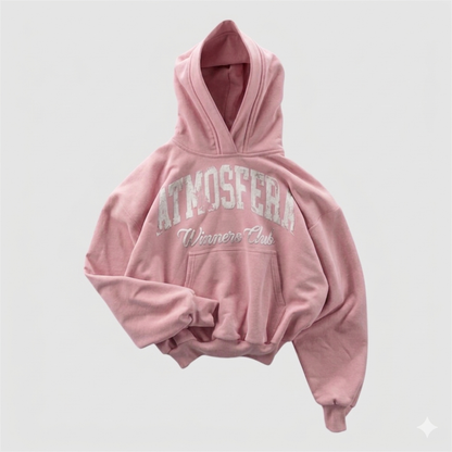 Poleron Boxy Fit Atmosfera winners club Rosado Pastel PRE - ORDEN 15 Días hábiles
