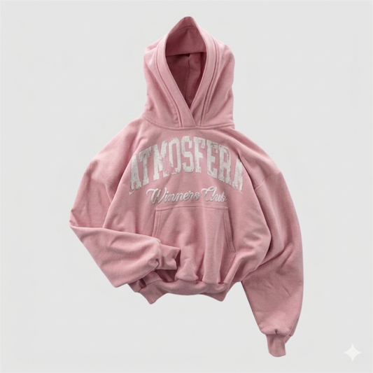 Poleron Boxy Fit Atmosfera winners club Rosado Pastel PRE - ORDEN 15 Días hábiles