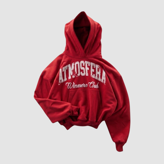 Poleron Boxy Fit Atmosfera Winniers Club Rojo . PRE - ORDEN 15 Días Hábiles