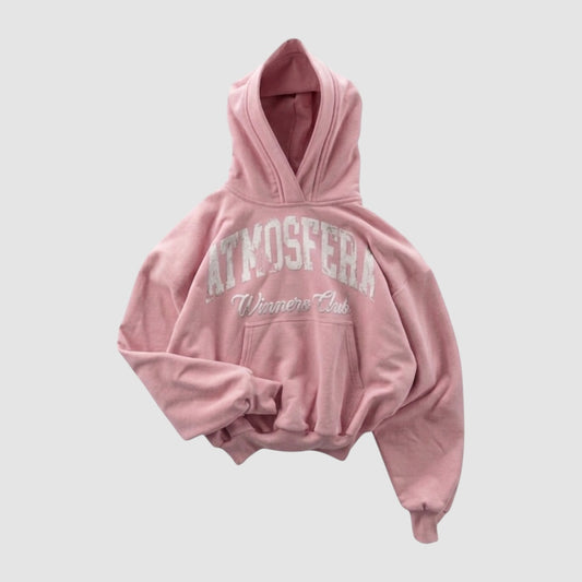 Poleron Boxy Fit Atmosfera winners club Rosado Pastel PRE - ORDEN 15 Días hábiles