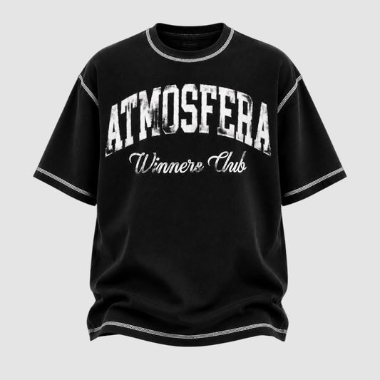 Polera Atmosfera Negra Remallada Blanca winners Club- PRE ORDEN 15 Días Hábiles