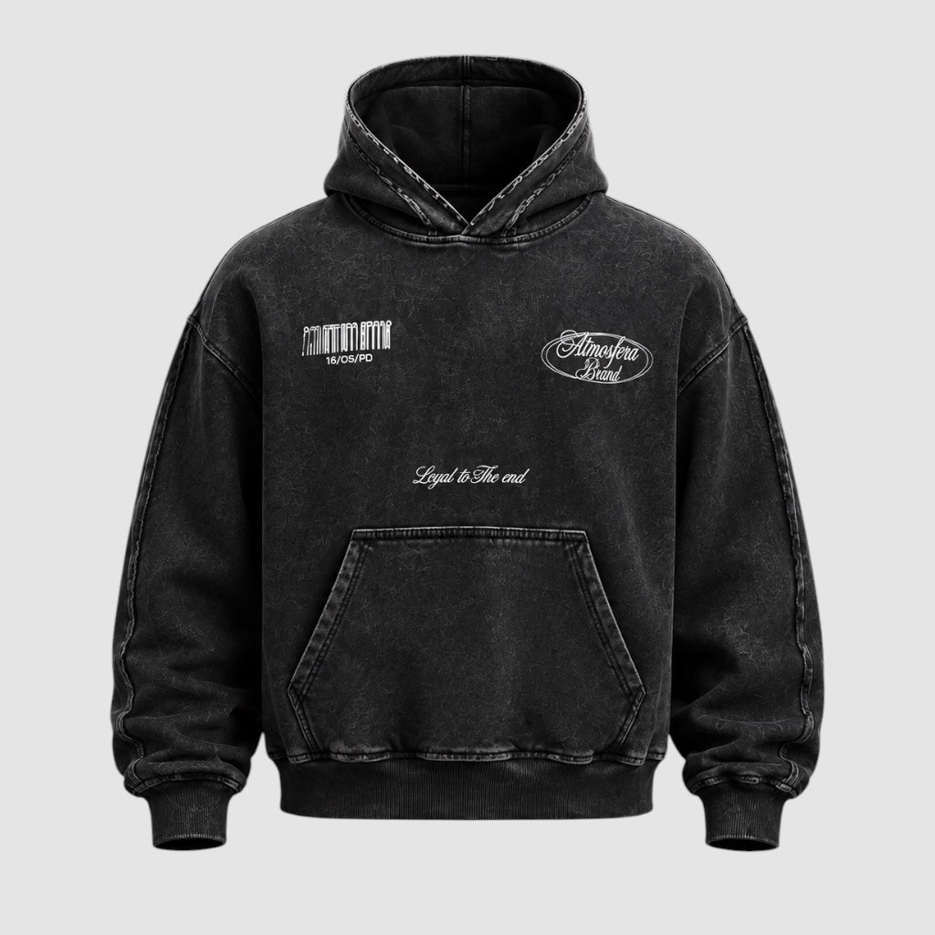 Polerón Atmosfera Rebel Dark Gravillado Boxy Fit Negro